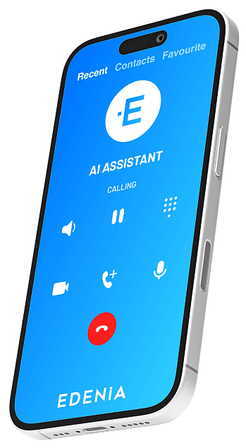 Icon of a phone with AI Support Agent